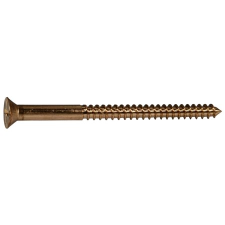 Midwest Fastener Wood Screw, #12, 3 in, Bronze Steel Flat Head Phillips Drive, 2 PK 931014